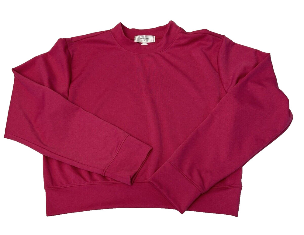 Halfheart Women's Cropped Sweatshirt Sz L Pink Pullover Long Sleeve Casual NEW